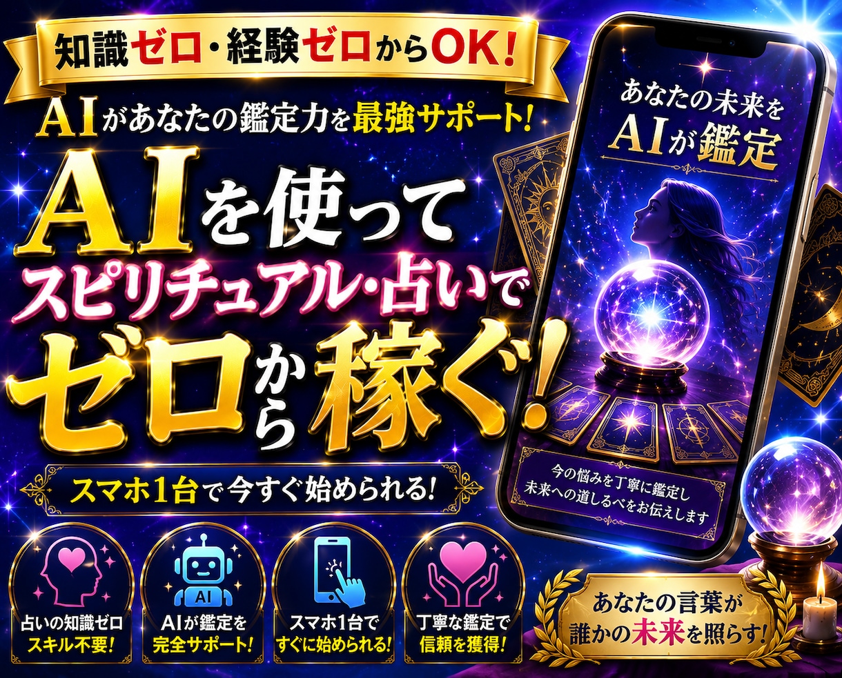 AI占い副業 完全スタート教えます 知識ゼロでもAIを活用して副業を始める方法を公開 イメージ1