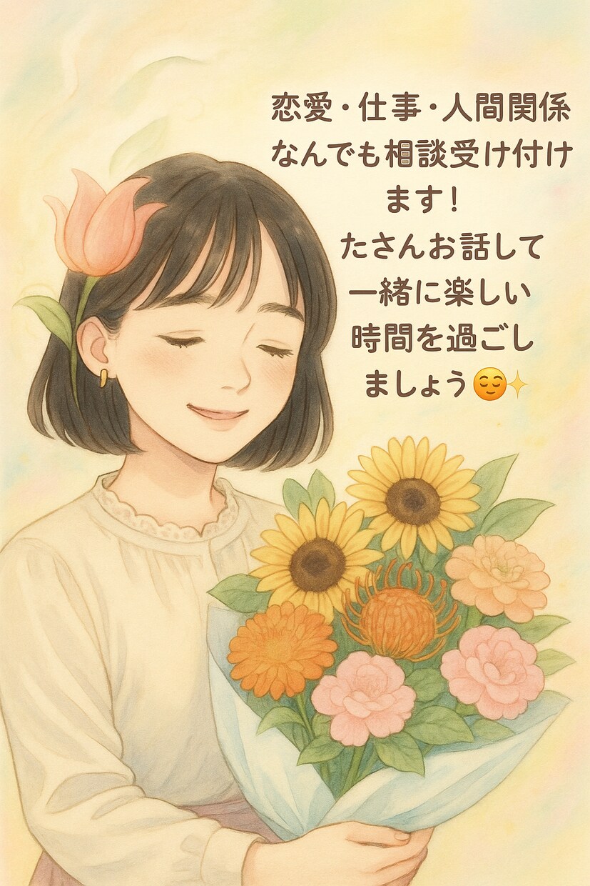 誰にも言えない話、なんでも聞きます！ます ちょっと疲れた時、誰かに話したい時。一緒に話しましょ！ イメージ1