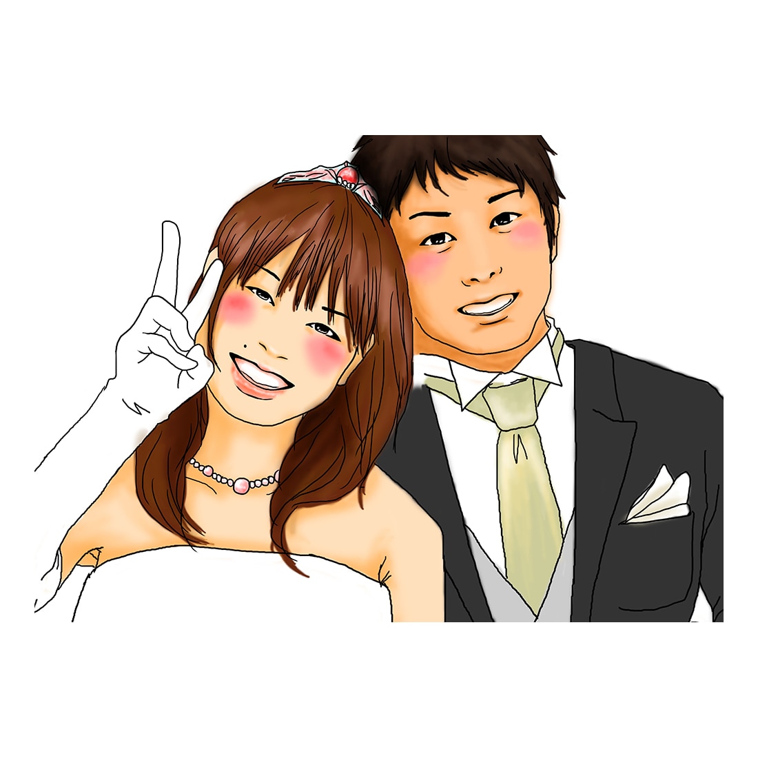 カップル・ご夫婦の似顔絵描きます 思い出の一枚をイラストにしませんか？ イメージ2