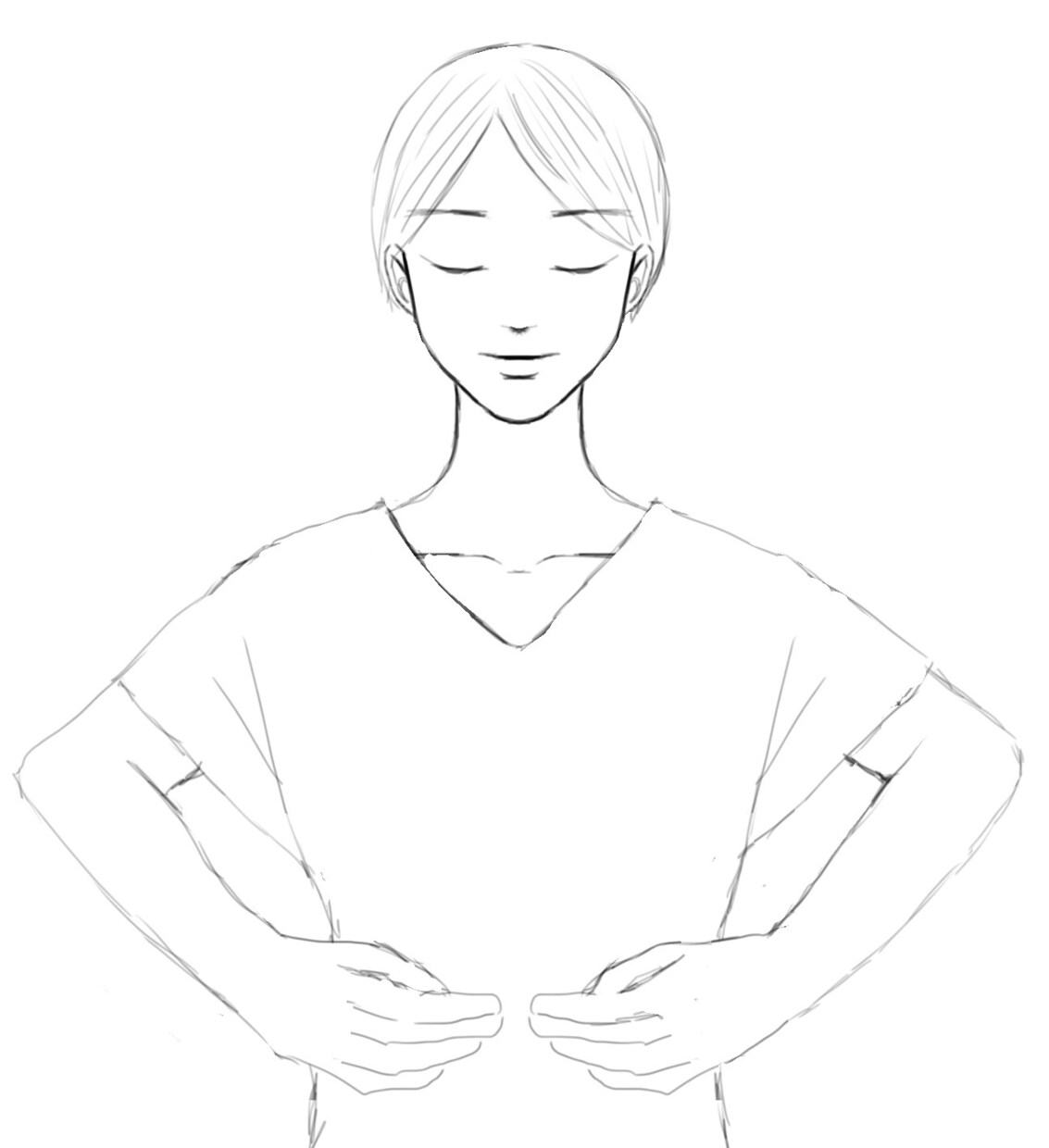 ビジネス向き！身体の線画イラスト描きます ビジネス教材等に使えます！女性向きイラストです。 イメージ1