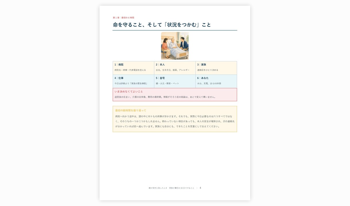 親の入院時に役立つ実務ガイドをお届けします 最初の30日を時系列で整理できる36ページPDF イメージ4