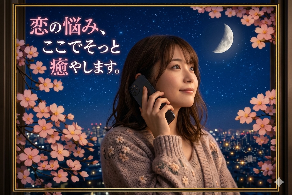 心ほどける夜の通話、寄り添います 「初めての方はクーポンをご利用いただけます」 イメージ1