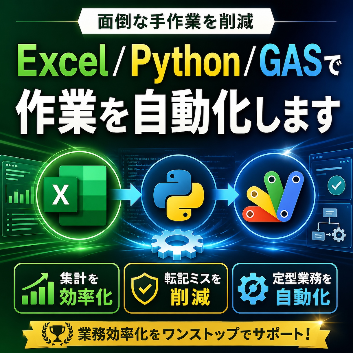 Excel/Python/GASで自動化します 時間と価値を生む、あなたの自動化 イメージ1