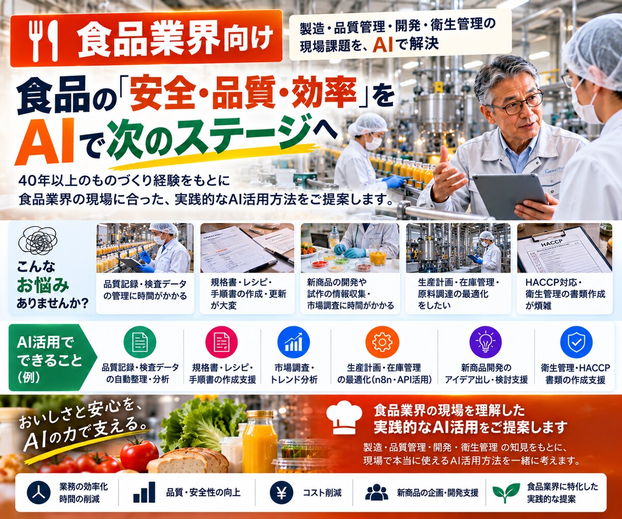 製造業AI活用を実務目線で提案ます 40年以上の経験から、業務に合うAI活用法を一緒に考えます イメージ5