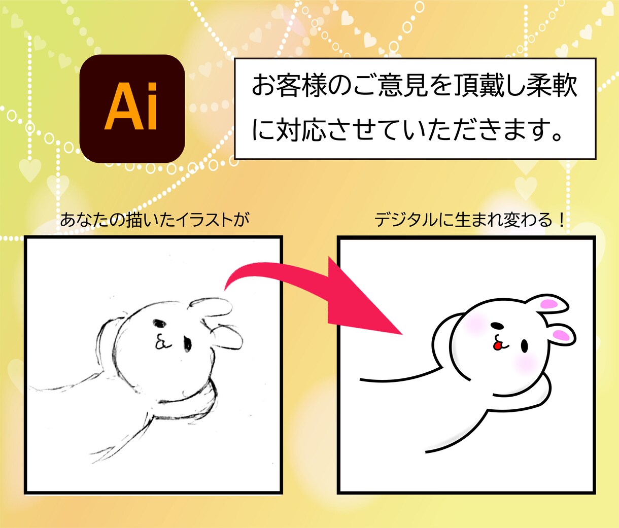 丁寧！あなたの書いたイラストをAiデーターにします 高品質でイラレのAiトレースデータを作成・納品します イメージ2