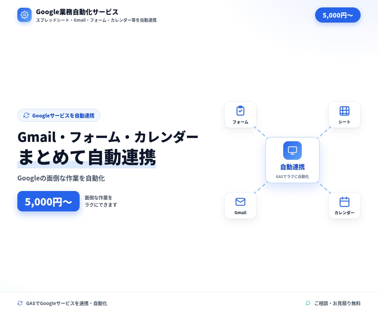 Googleサービスを連携し自動化します Gmail・フォーム・カレンダーの作業を効率化 イメージ1