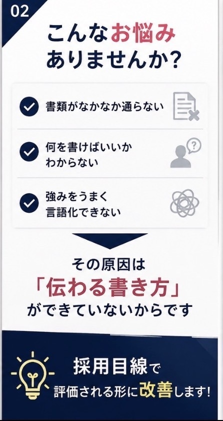 通過率が上がる職務経歴書を作成しますます 人材営業トップが採用目線で添削 イメージ3