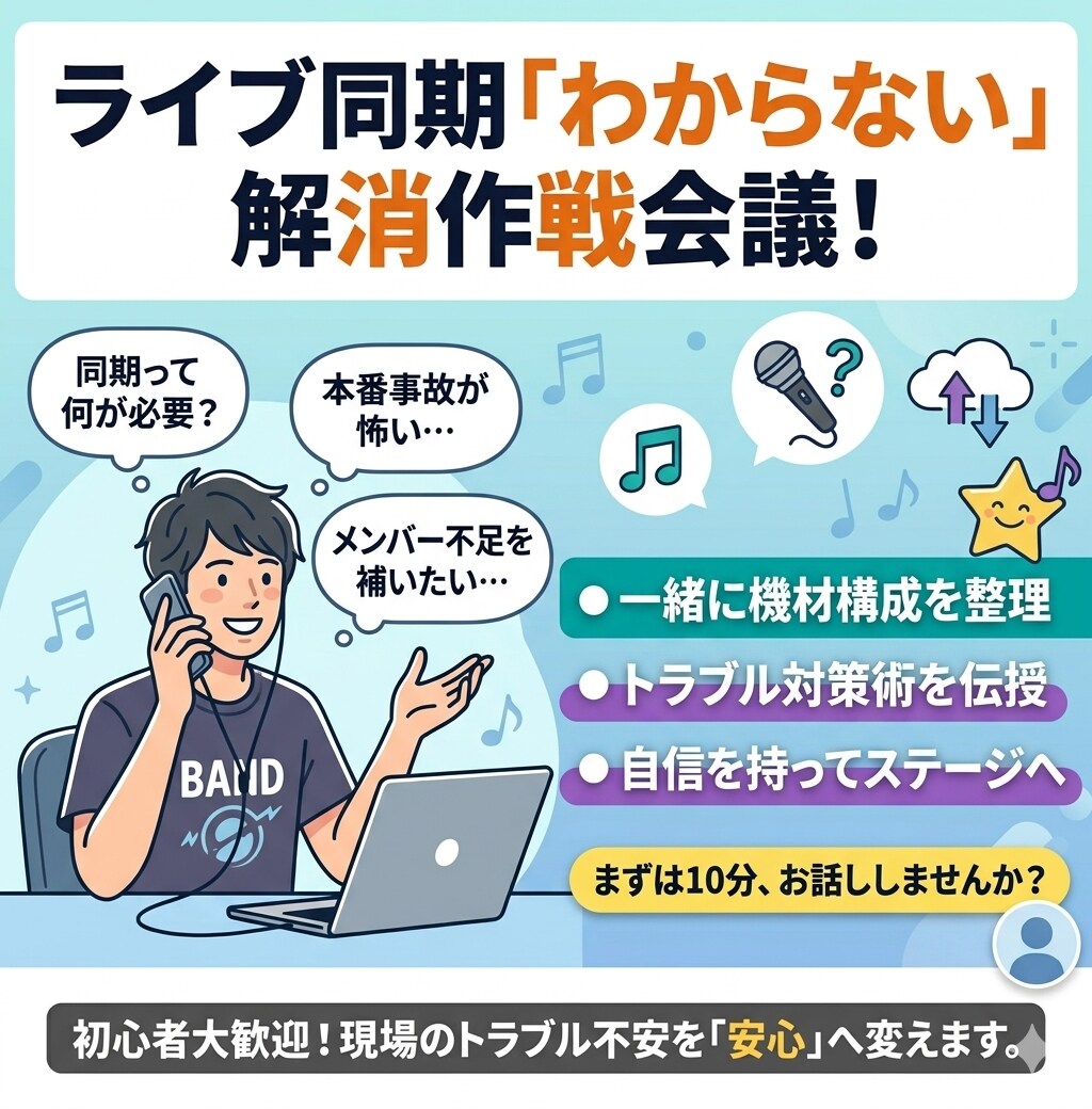 ライブ同期の「わからない」を電話で解決します メンバー不足を武器に変える、10分の作戦会議。 イメージ2