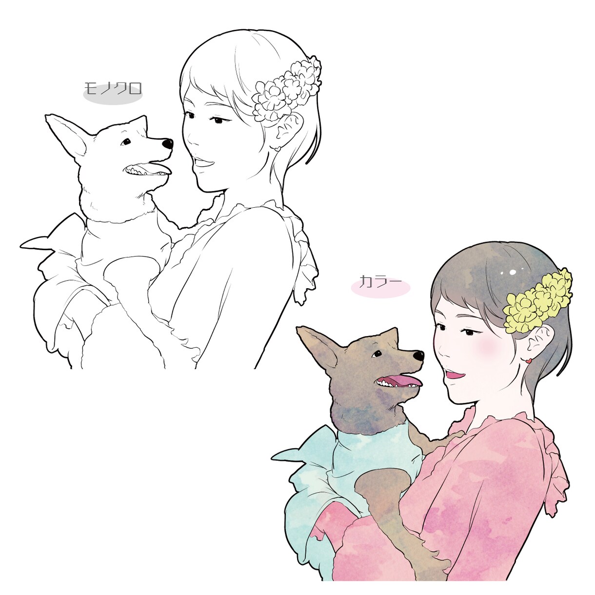 シンプルでやさしいタッチの似顔絵描きます ◎結婚式や誕生日などの記念日に◎家族・子供・赤ちゃん・ペット イメージ8