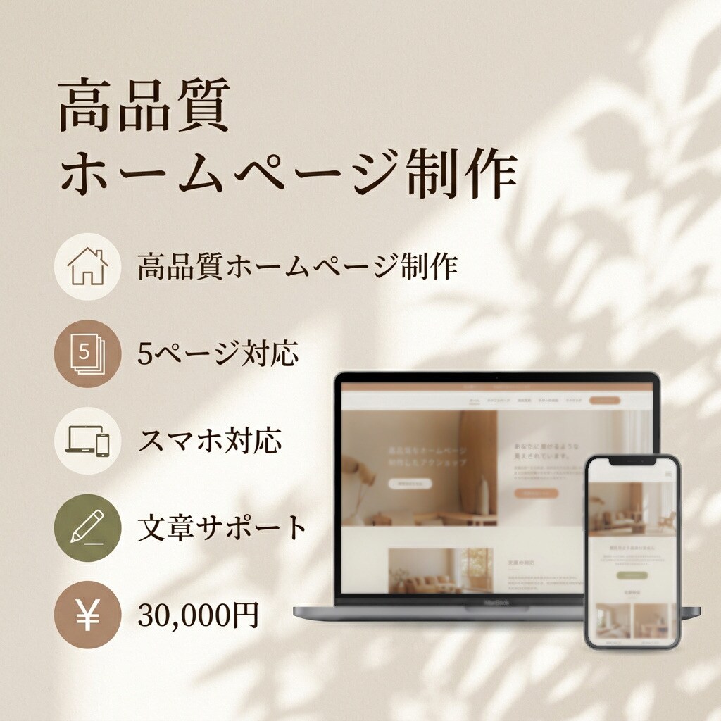 5ページまで対応｜高品質なホームページを制作します 徹底したヒアリングと最新技術で、理想のサイトをご提供します イメージ1