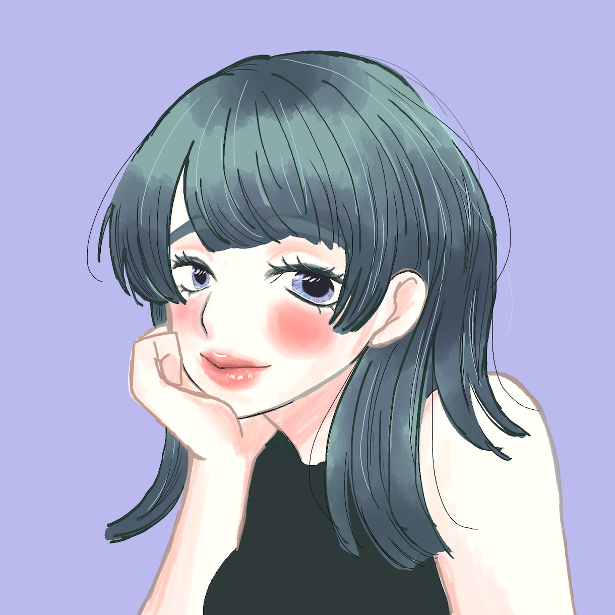 リアル寄りな女性のアイコン描きます 水彩風でおしゃれに可愛く仕上げます！ イメージ2