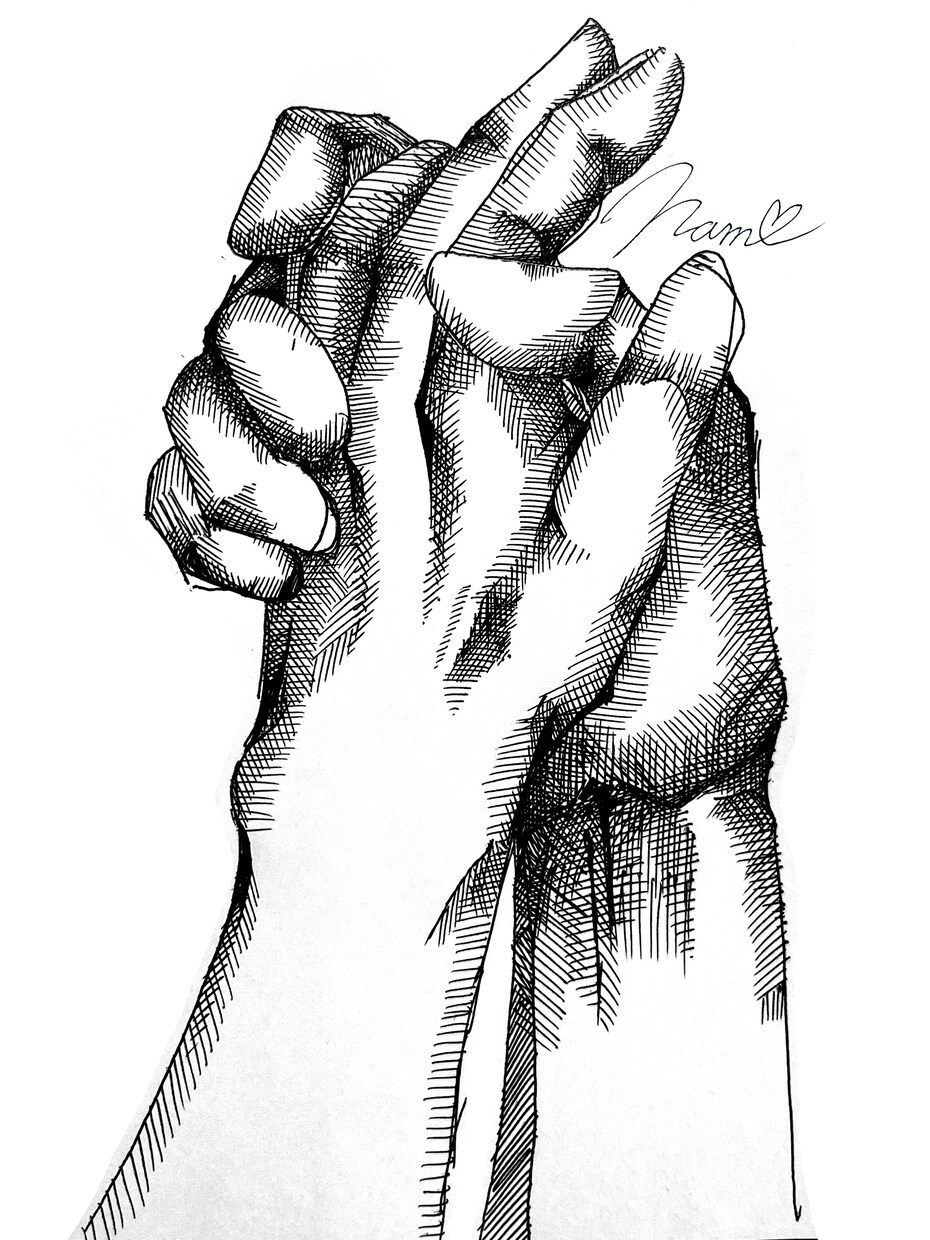 線画一点もの／あなたの「手」描きます あなたの今を残すための手のアート イメージ5