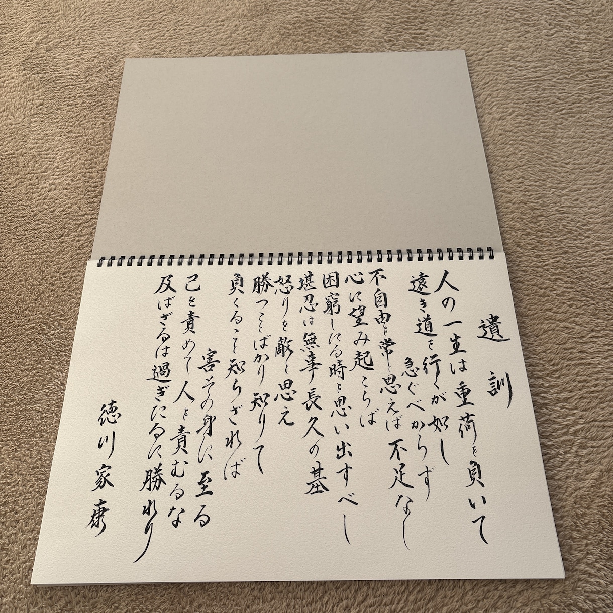 徳川家康「遺訓」お書き致します 和紙、奉書紙など基本的にA4サイズにお書き致します。 イメージ2