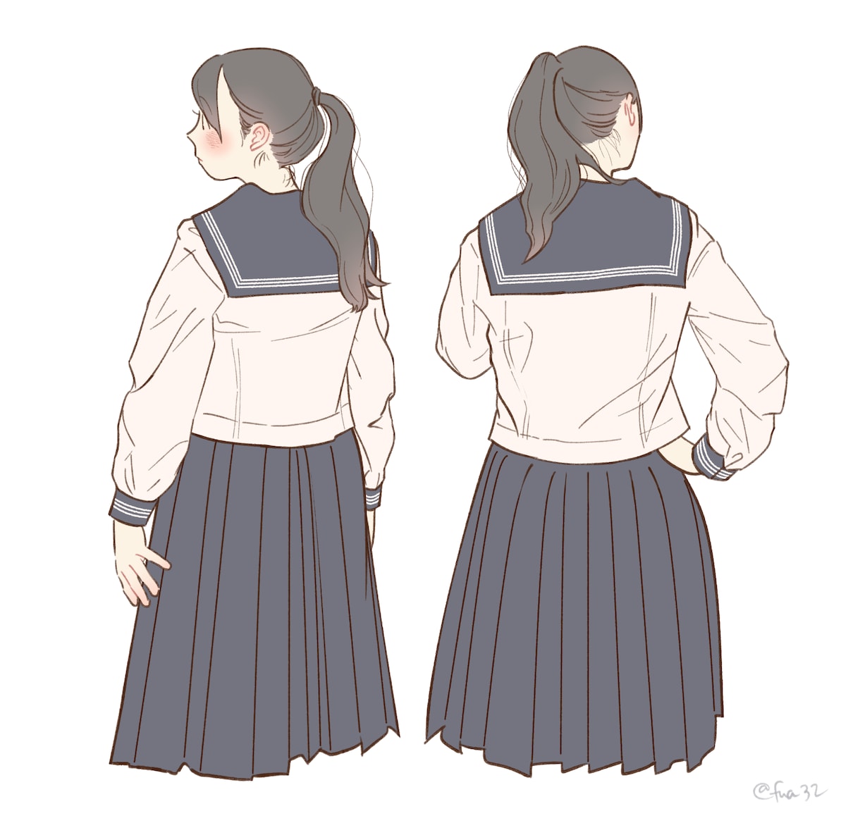 女学生のイラストを描きます 可愛い制服イラストならお任せください イメージ5