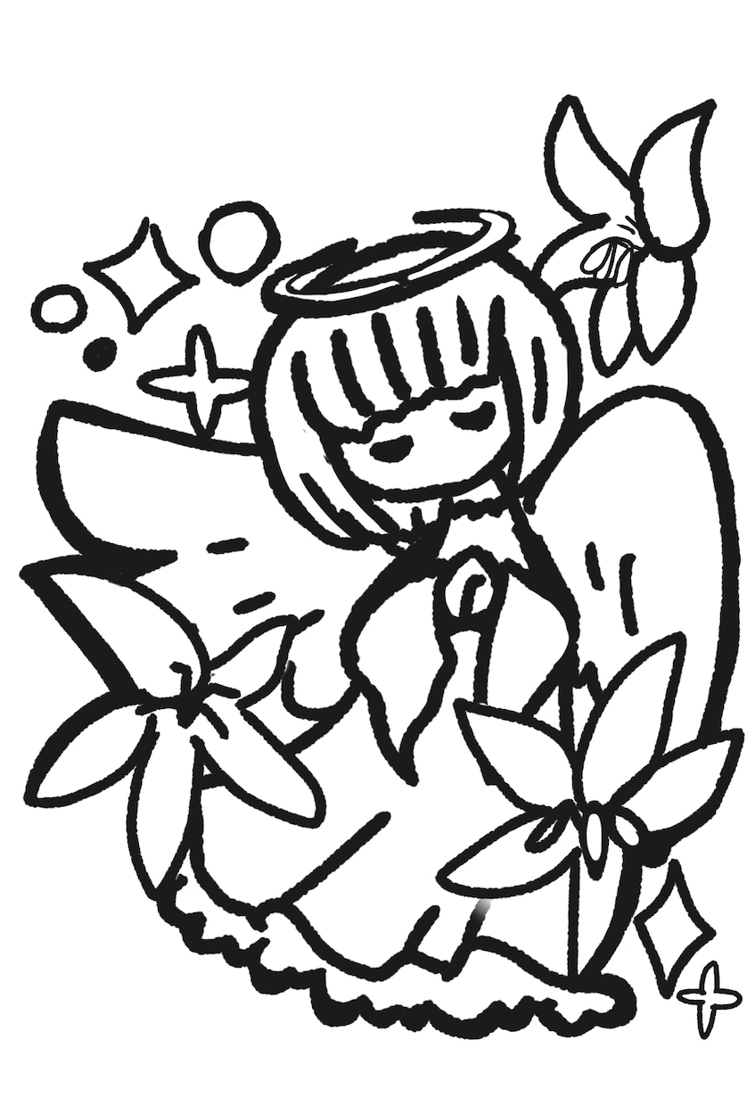 ダフネイラストヒーリング♡絵で貴方の心をいやします 花と女神や天使のぬりえで、心まったり♡ イメージ1