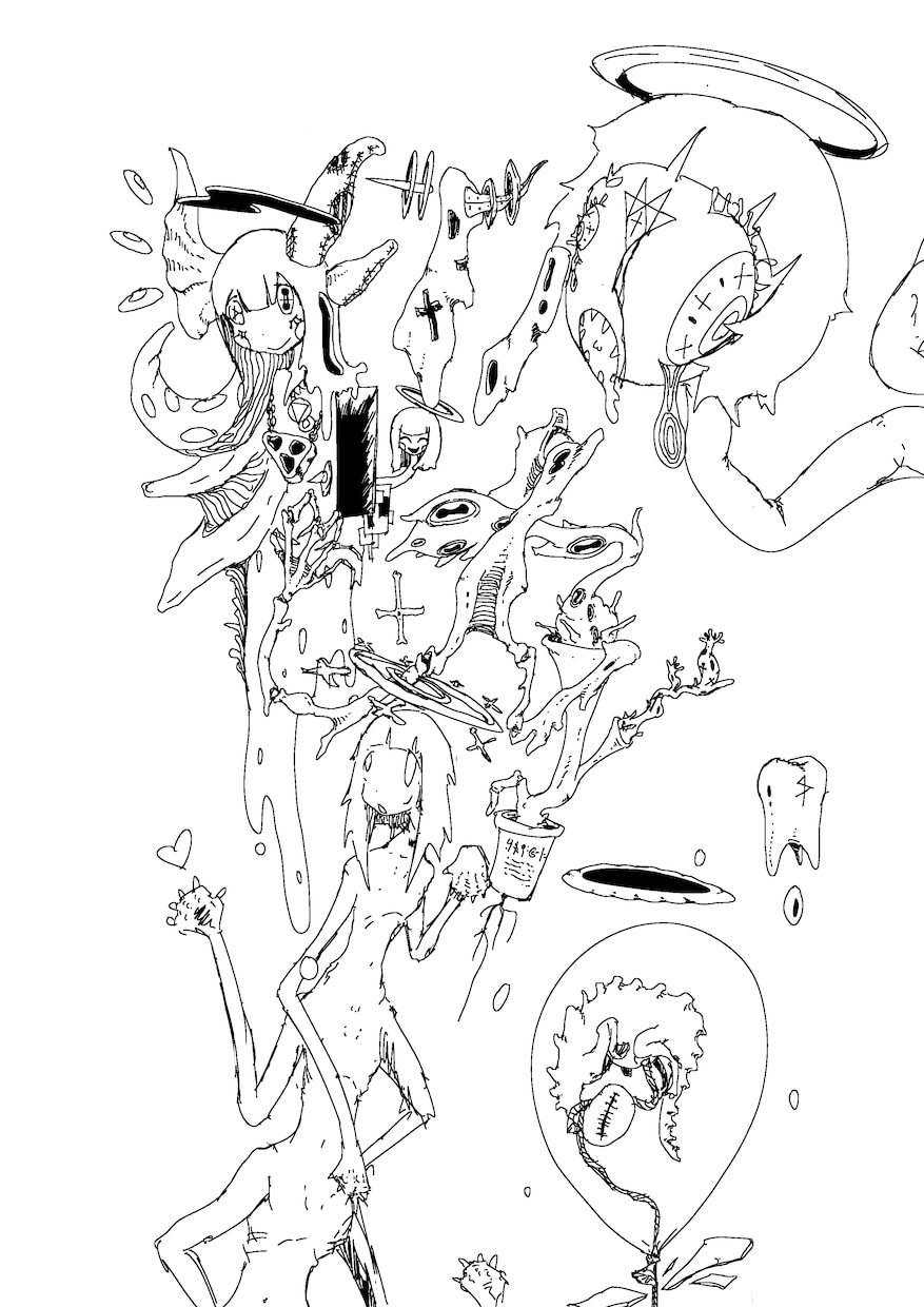神秘的でグロテスクな絵を描きます 独自の世界観とそこに住むキャラクターを描きます イメージ5