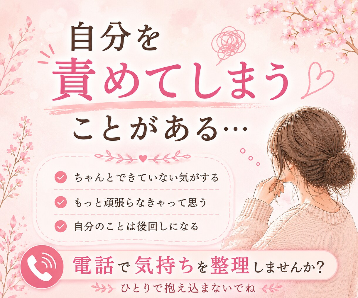 考えすぎて動けないあなたへ｜気持ちの整理手伝います 考えすぎて動けない時は、まず話してみませんか？ イメージ4