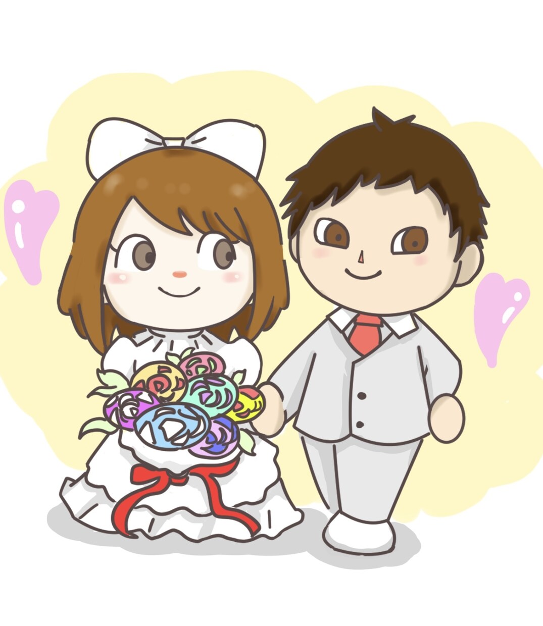どうぶつの森風イラストウェディングボードを描きます あつ森風のイラストで大切な結婚式のお手伝いをします！ イメージ1
