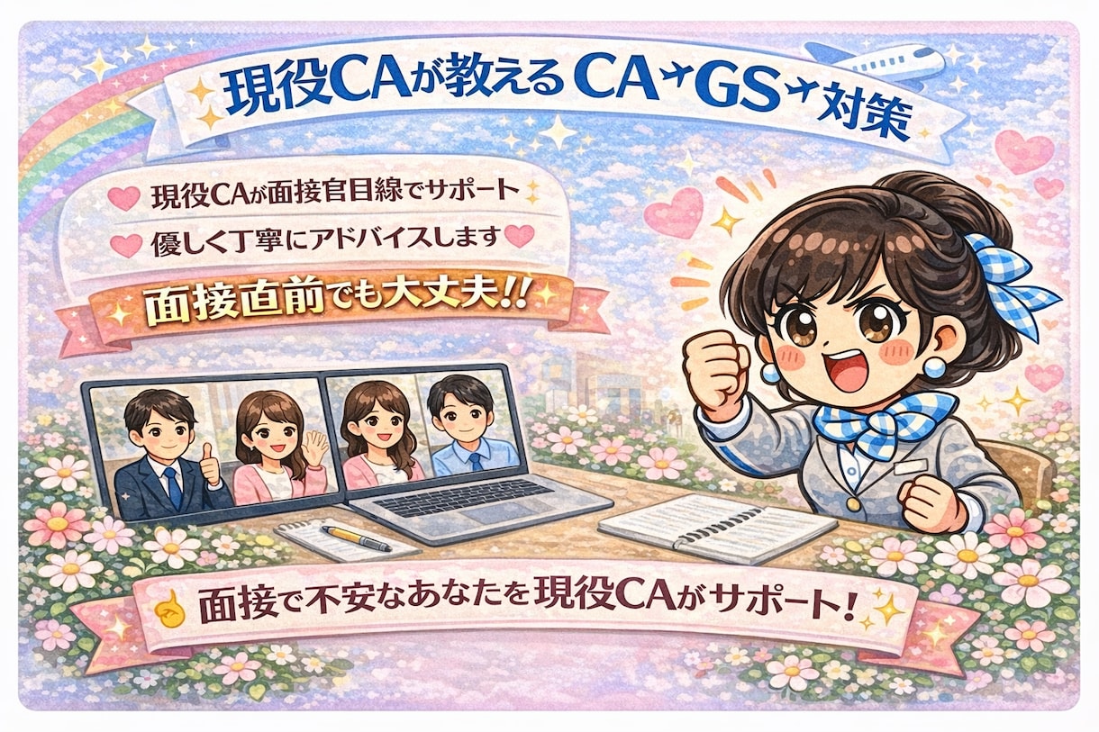 CA・GS向け面接対策をします CA面接20回落ちた現役CAが教える「伝わる」面接対策 イメージ1