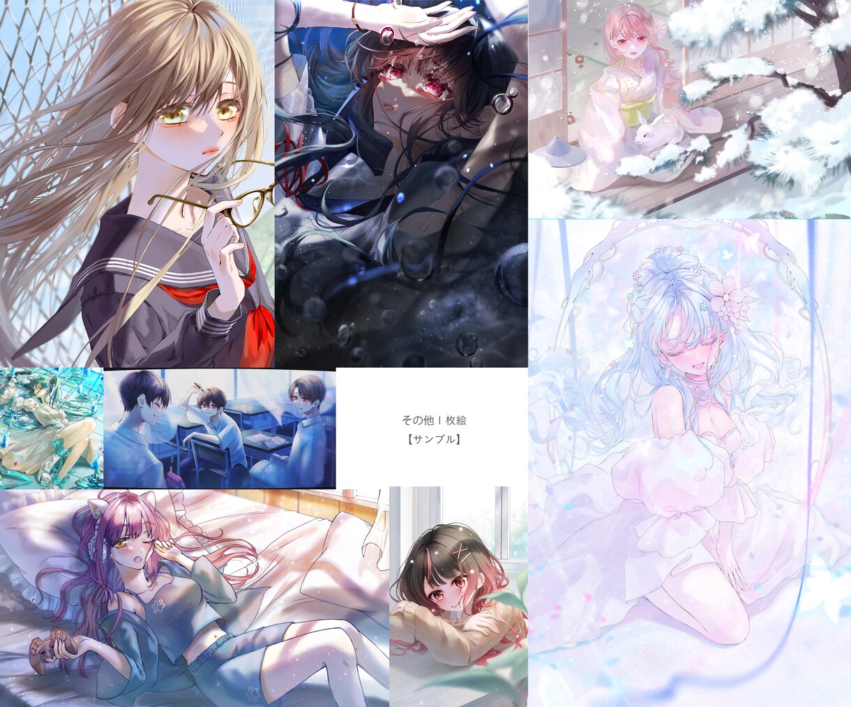 キラキラかわいい透明感溢れるイラスト描きます グッズや配信・ゲーム等様々な用途に合わせて制作します！ イメージ6
