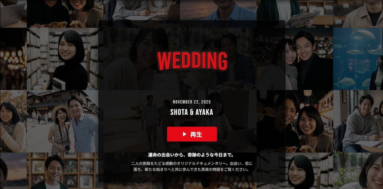 Netflix風結婚式オープニング動画制作します 写真と文字を送るだけ！映画のような演出で会場を沸かせます イメージ2