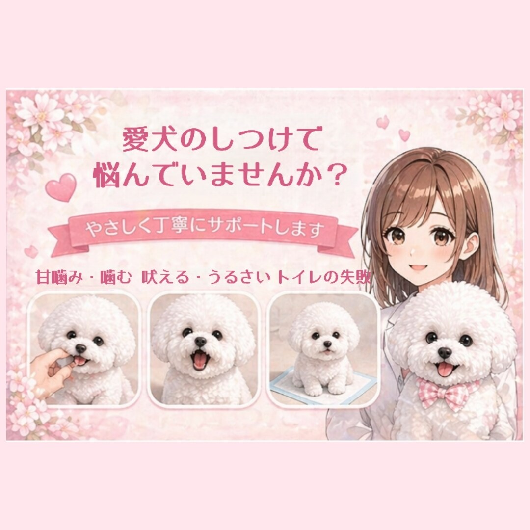 子犬のしつけ・噛み癖・トイレの悩みアドバイスします あなたと愛犬に合った“無理しないしつけ”をご提案します イメージ1