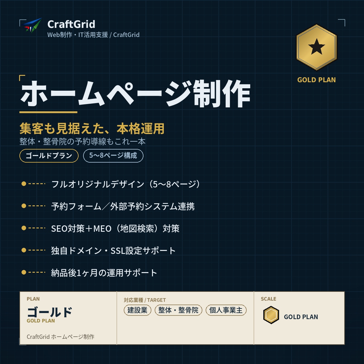 Goldプラン：建築・整体院向け本格HP制作します 企業・店舗の信頼を高めるサイトにおススメ イメージ1