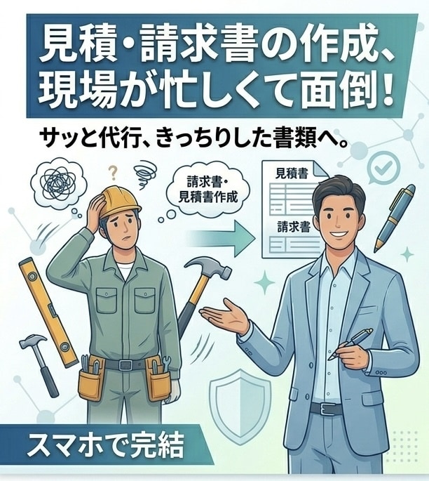 職人さん・個人事業主向け　見積書・請求書作ります 【職人さん・個人事業主向け】｜現場仕事に集中したい方へ イメージ1