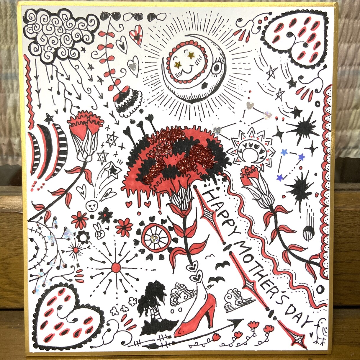 記念日プレゼントやインテリアに相応しい絵を描きます カラー+ホログラムやグリッターで華やかさと立体感を！ イメージ1