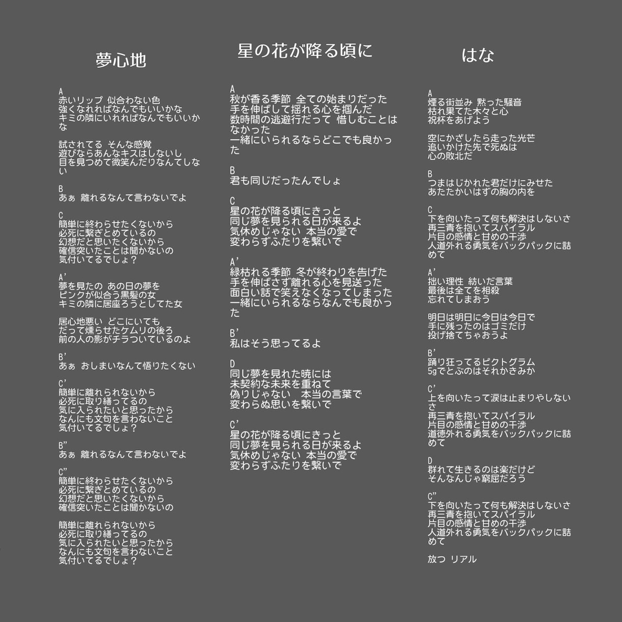 メロ先対応｜邦ロック・ボカロ向け歌詞を書きます 歌われる言葉と、心に残る言葉を イメージ2