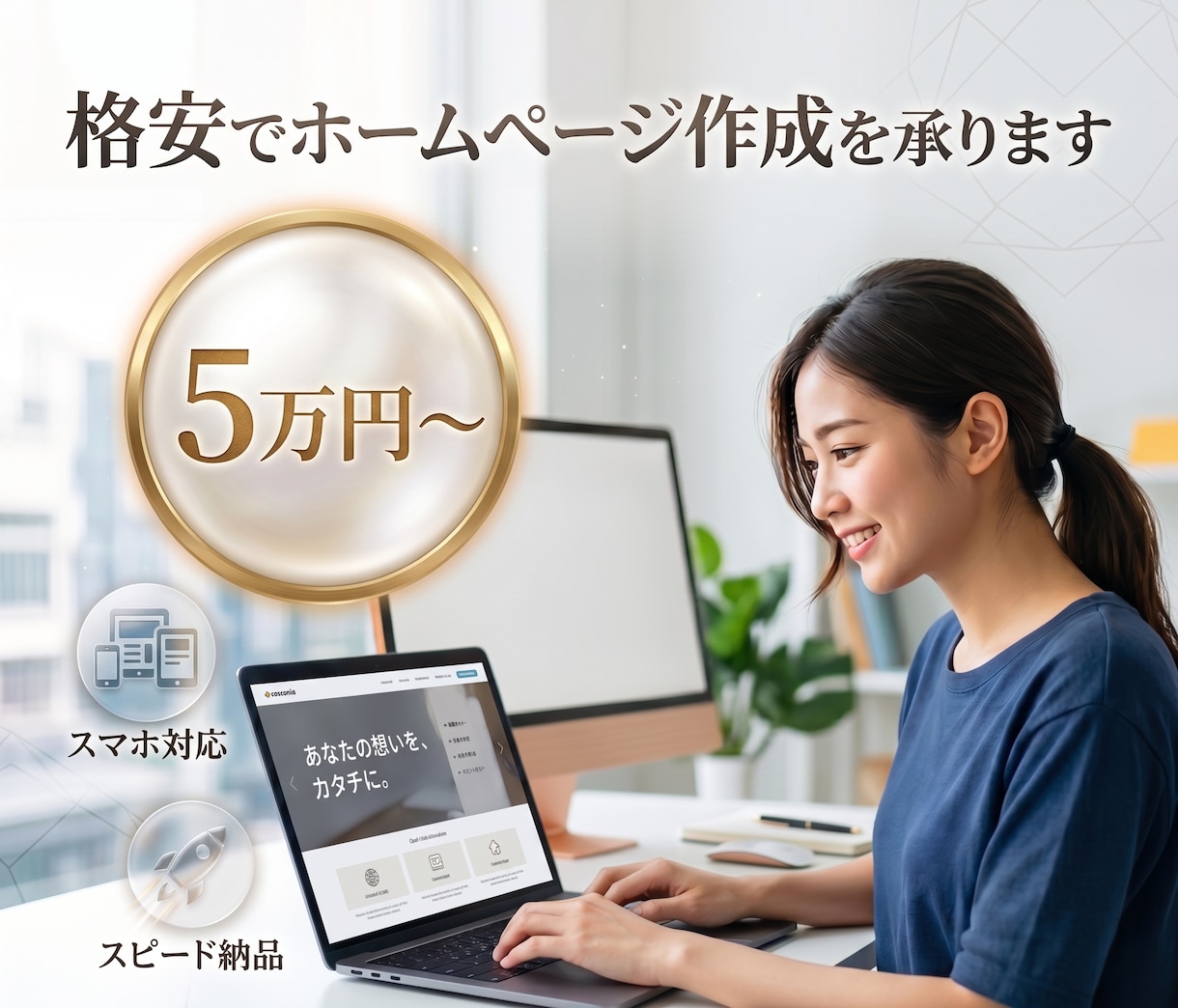 5万円〜格安でHP作成承ります AI駆動開発による高速・低コストで提供します（静的サイト） イメージ1