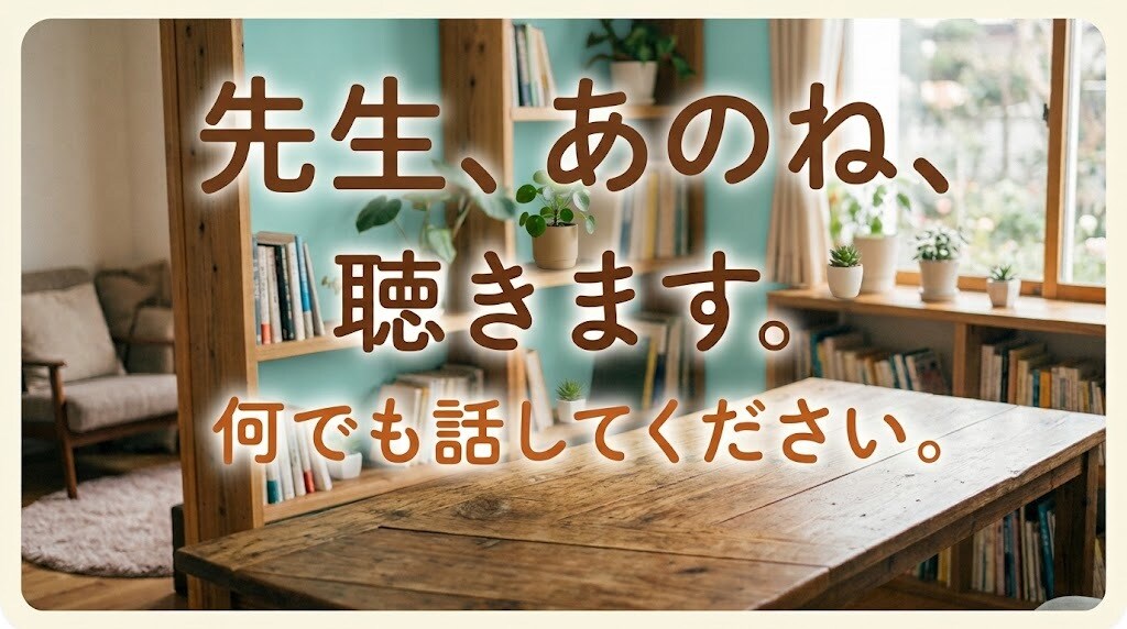 先生あのね、ちょっと聞いてよ。　/　はい、聴きます 身近な人には話したくないこと、僕に話してみませんか ？ イメージ2