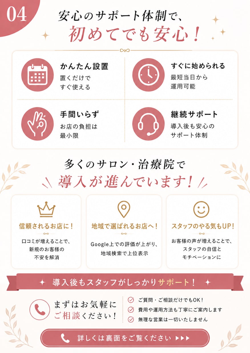 月額0円！サロンGoogle口コミAI作ります 施術中に口コミが増える！脱ポータルサイト集客 イメージ4