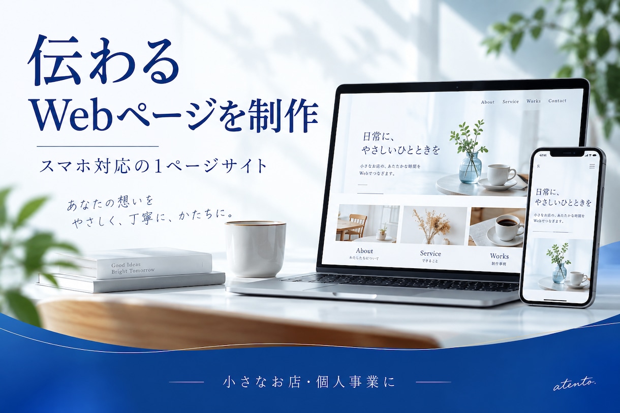スマホで見やすいお店のWebページを作ります サービスと料金が伝わる、個人事業向け１ページ制作 イメージ1
