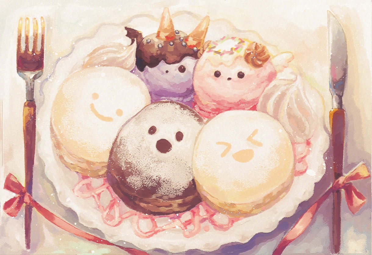 あなたのモチーフでグッズ向け食べ物イラスト描きます Vtuber様モチーフのグッズにオススメ【リテイク無制限】 イメージ9