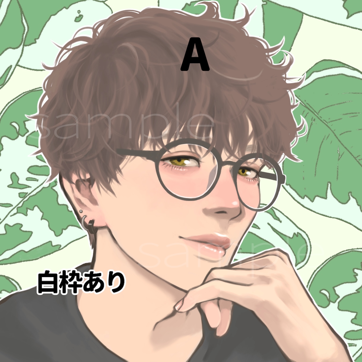 タレ目君2枚セット販売いたします SNSアイコン、サムネなどにすぐ使えるイラスト完成品です イメージ4