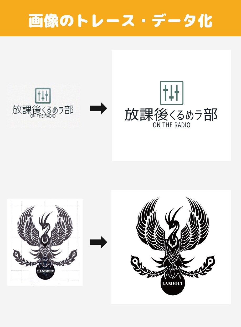 イラスト・スマホ画像・ロゴ・トレースします 即納品可能！自分ではデータ化出来ない方・トレースが面倒な方 イメージ4