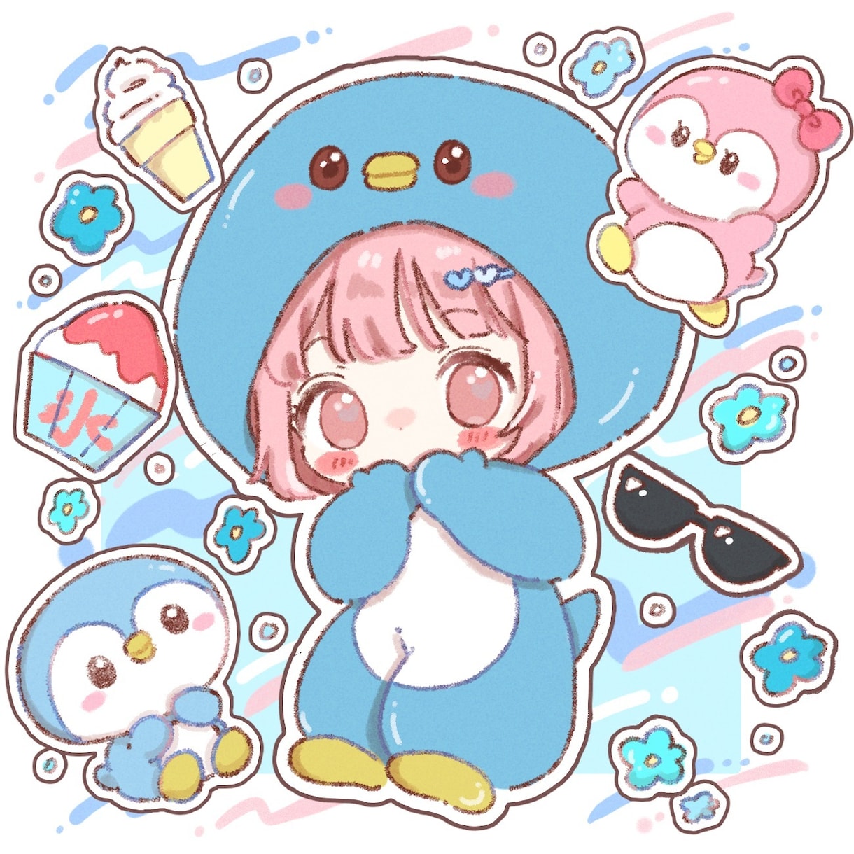 優しい雰囲気のかわいいイラストお描きします ほわっとかわいい!何度でも修正OKです✧︎*。 イメージ1