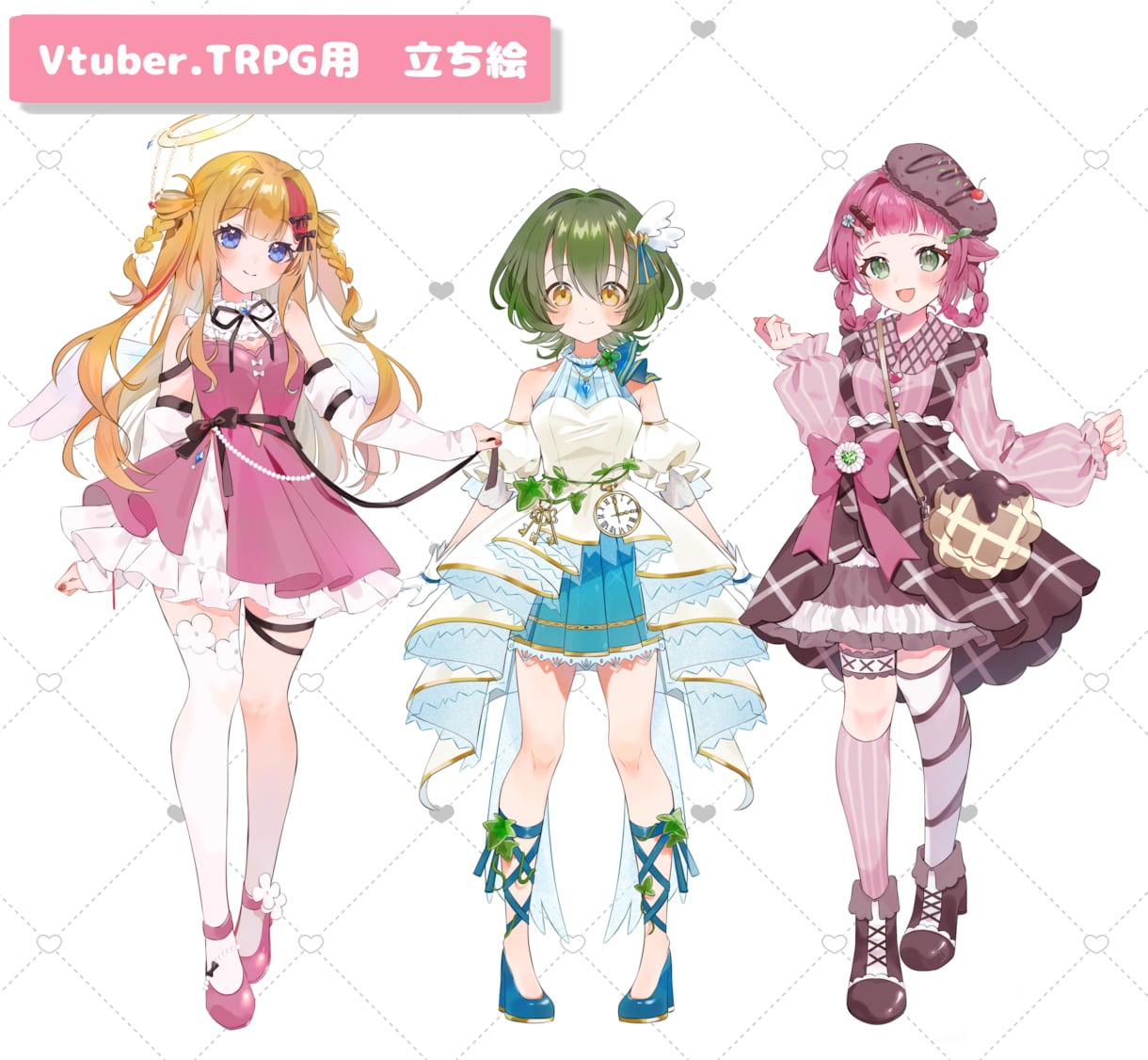 キラキラ透明感のあるイラスト制作します 歌ってみたやグッズイラスト、三面図の制作も！ イメージ7