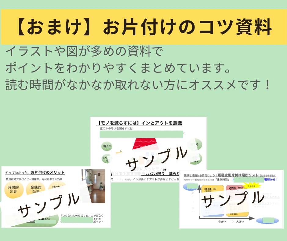 片付け迷子に★プロがビデオチャットで相談乗ります 迷う時間を最小に★資料×ビデオチャット×3日間フォローします イメージ2