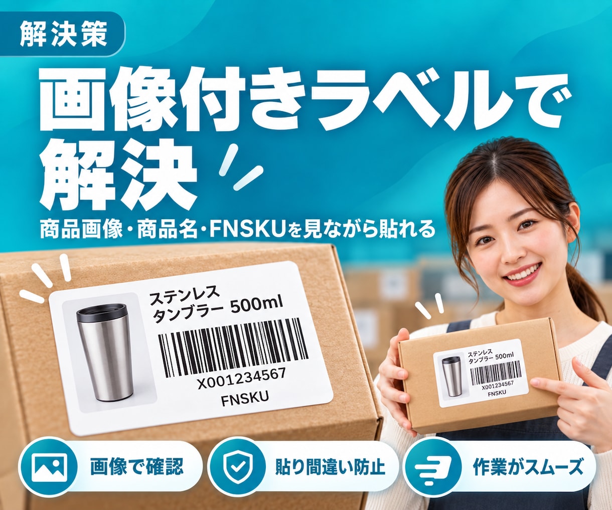 Amazon FBA納品ラベルを画像付き印刷します FBA納品のピッキング・ラベル貼りを楽にする買い切りツール イメージ4