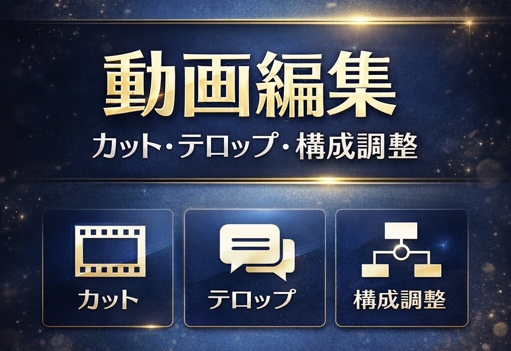 動画編集｜カット・テロップ・構成調整します 視聴者目線で話の流れを整理し、見やすく楽しい動画に イメージ1