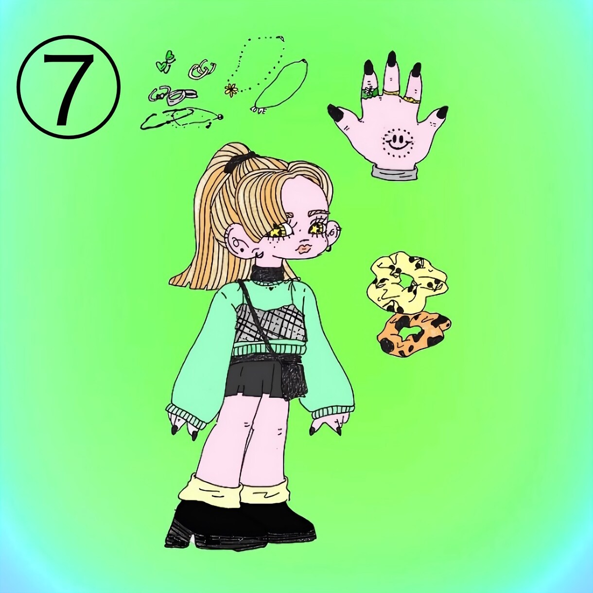 お洒落で個性的☆カラフルなイラスト作成します ポップで可愛い♡snsのアイコンやお祝いなどにも!! イメージ8