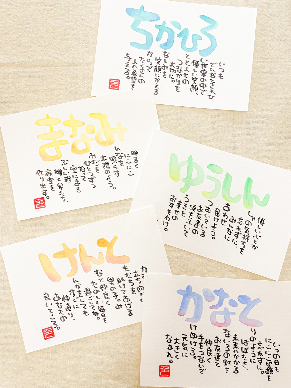 あなたのお名前で世界にひとつのポエムを作ります 名前と詩を織り交ぜて作るふんわり柔らかい命名書☺︎ イメージ4