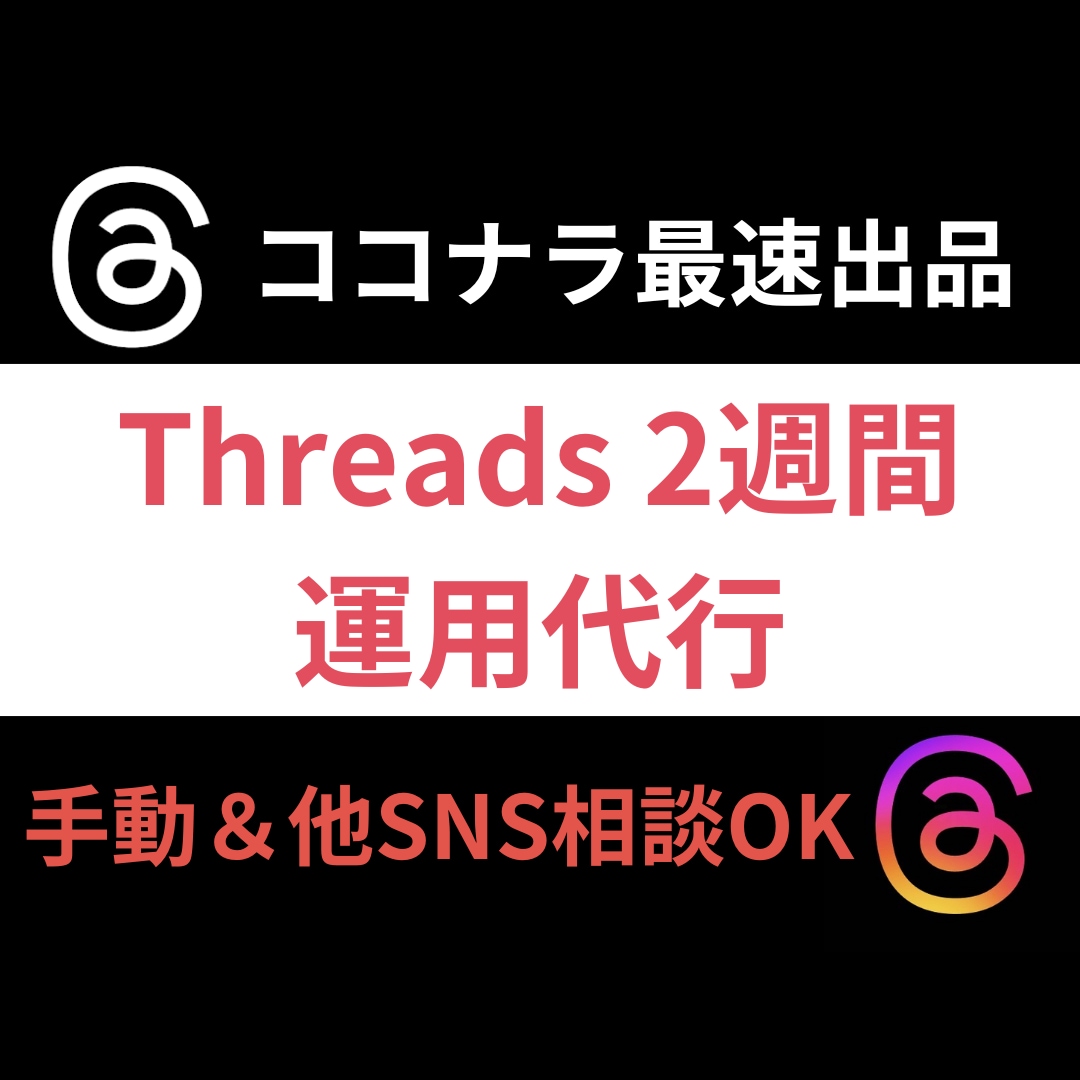 Threadsを2週間運用代行します 新しいSNSに最速で挑戦しませんか？ イメージ1