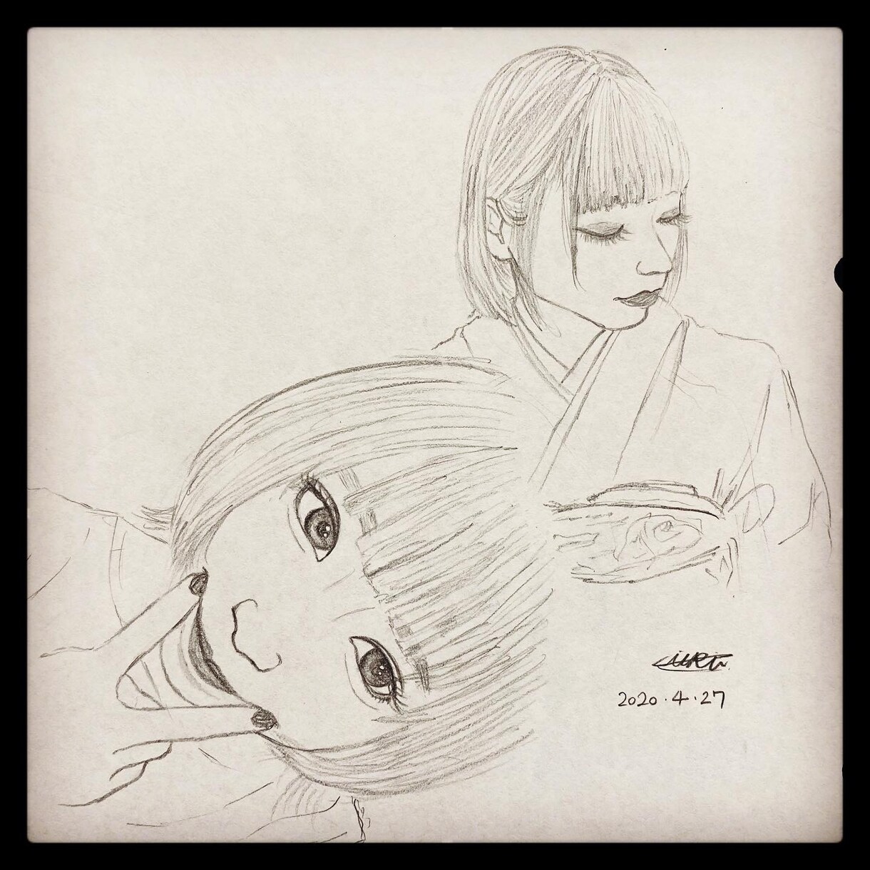 リアルにしっかりした線で似顔絵を描きます 記念日のプレゼントや好きな人の似顔絵など思い出を1枚に！ イメージ2