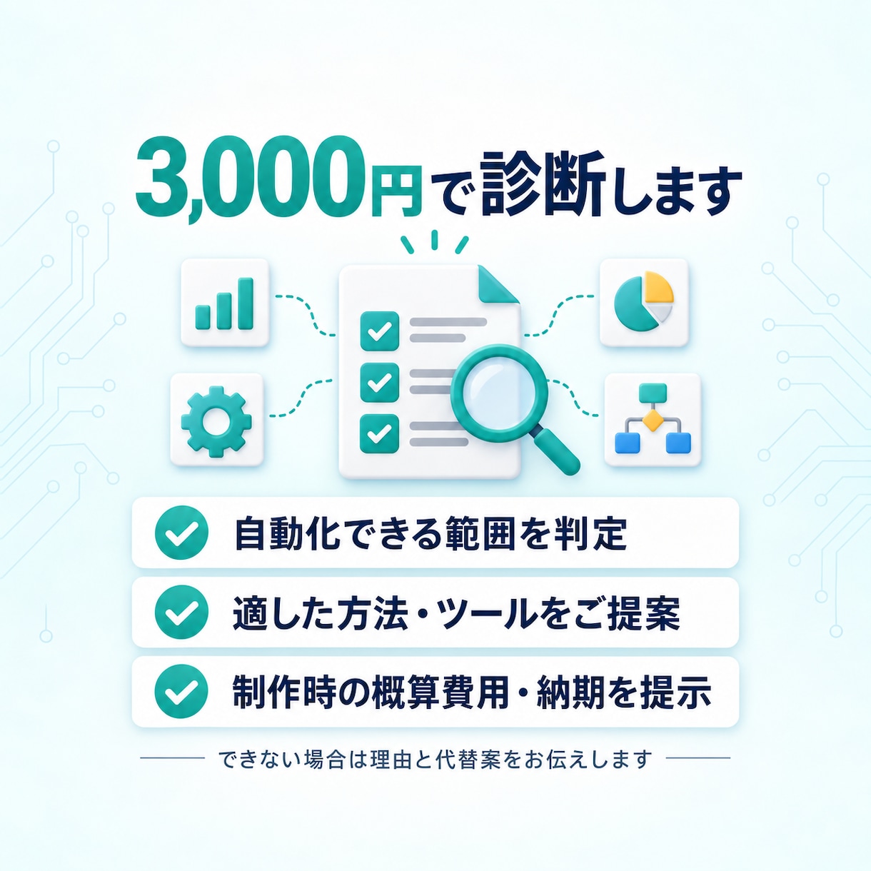 Excel・Web業務の自動化を診断します 実現方法・使用ツール・概算費用を分かりやすくご提案 イメージ3