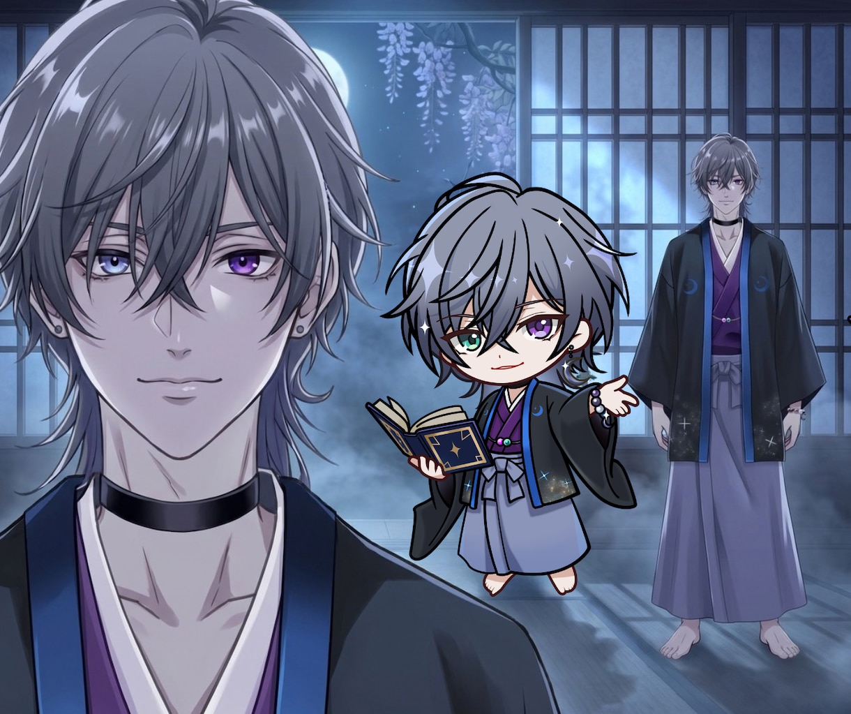 男性VTuber様向けの高品質セット承ります 配信画面/背景/ネームロゴ/離席中/待機中/OP/EDセット イメージ5