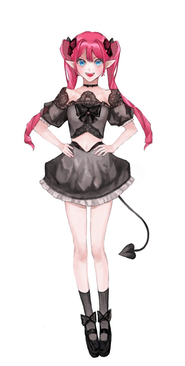 立ち絵イラスト描きます 黒とピンクが似合う小悪魔な女の子 イメージ2