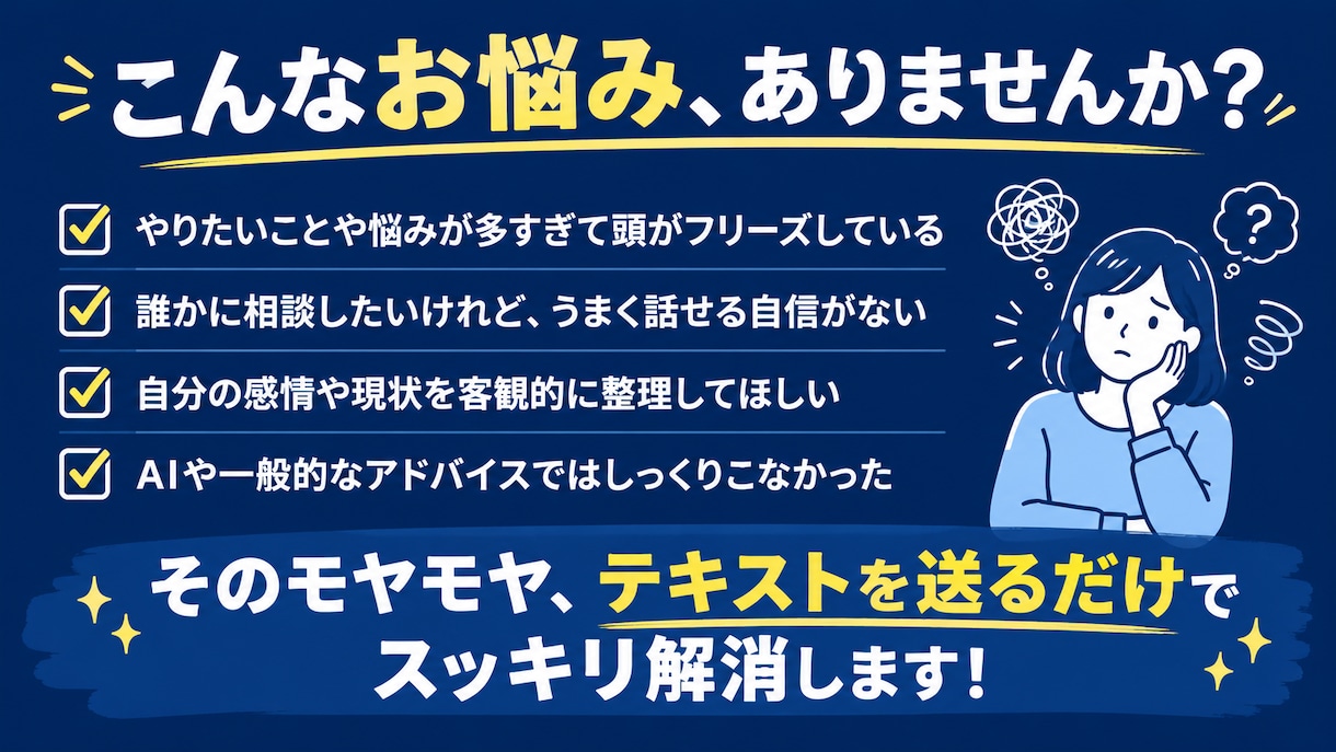 あなたの頭のモヤモヤを3つのポイントに整理します 3つの要点へまとめさせて頂きます イメージ2